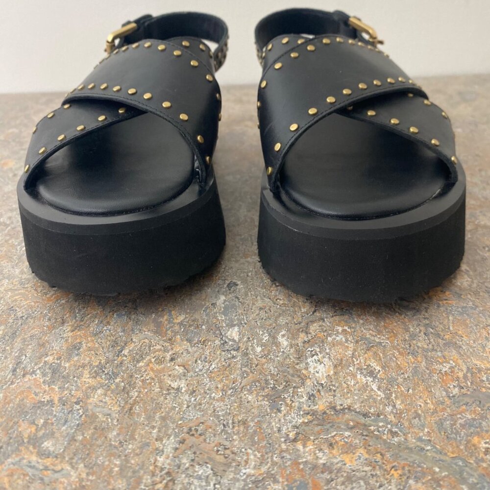 Maeve Anthropologie Chrissy Platform Sandals Shoes Black - Picture 5 of 8